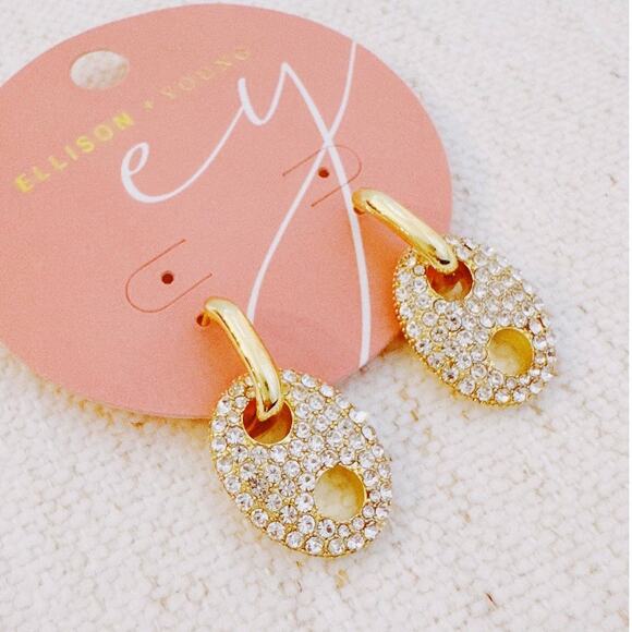 Pave Western Equestrian Horse Bit Dangle Earrings - Picture 3 of 4